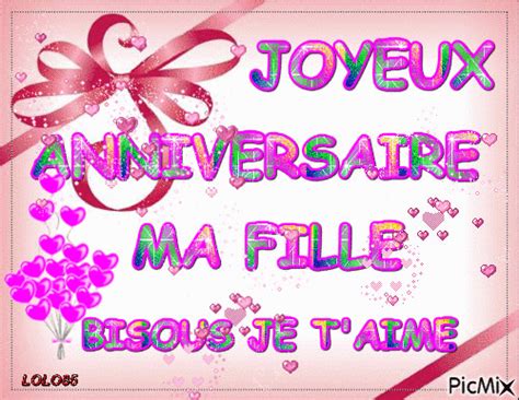 Joyeux anniversaire, ma fille GIF animé gratuit